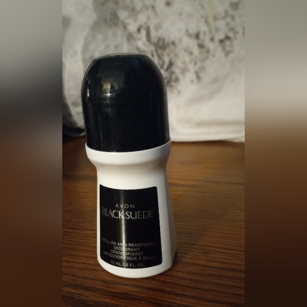 Avon Black Suede Deodorant - Black, White